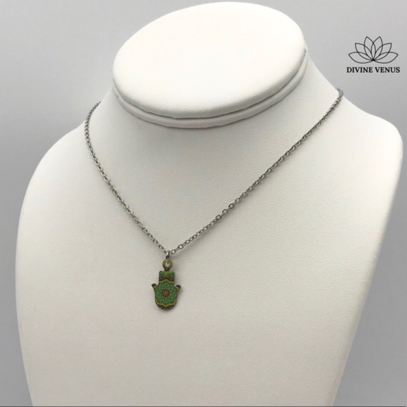 Colorful Hamsa Necklace | Stainless Steel - Picture 6 of 8